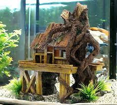 Aquarium Decoration Artificial Fish Reptile House Shelter Fish Tank Landscaping Resin Building Ornaments Decor