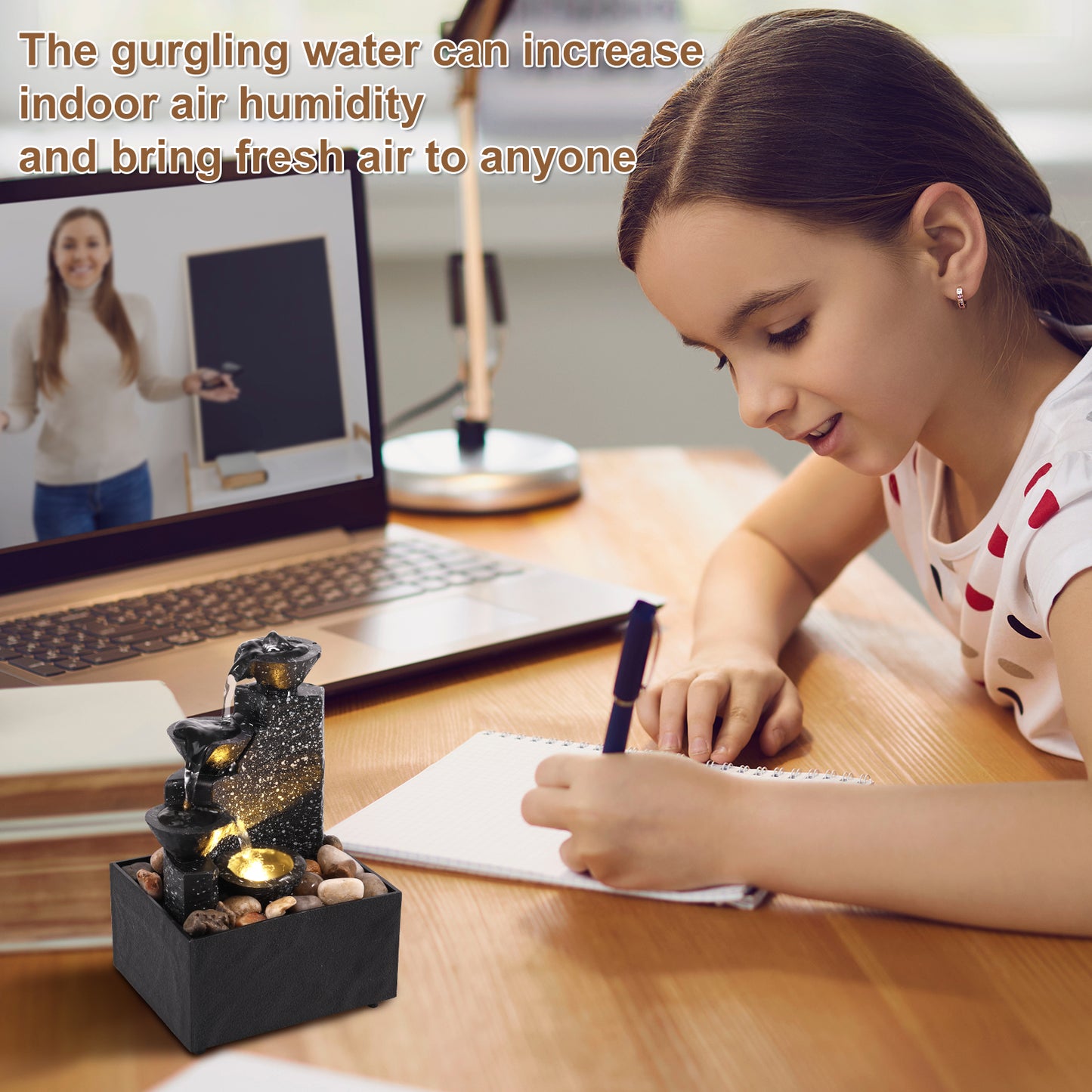 Fuente Decorativa de Mesa - Cascada Relajante para Hogar y Oficina