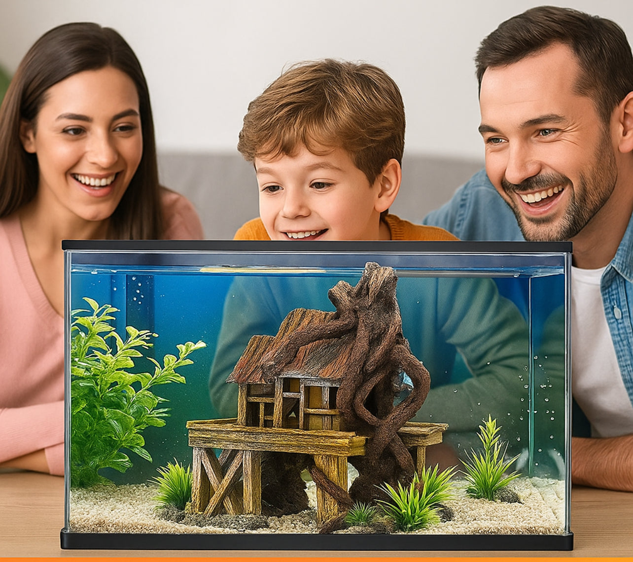 Aquarium Decoration Artificial Fish Reptile House Shelter Fish Tank Landscaping Resin Building Ornaments Decor