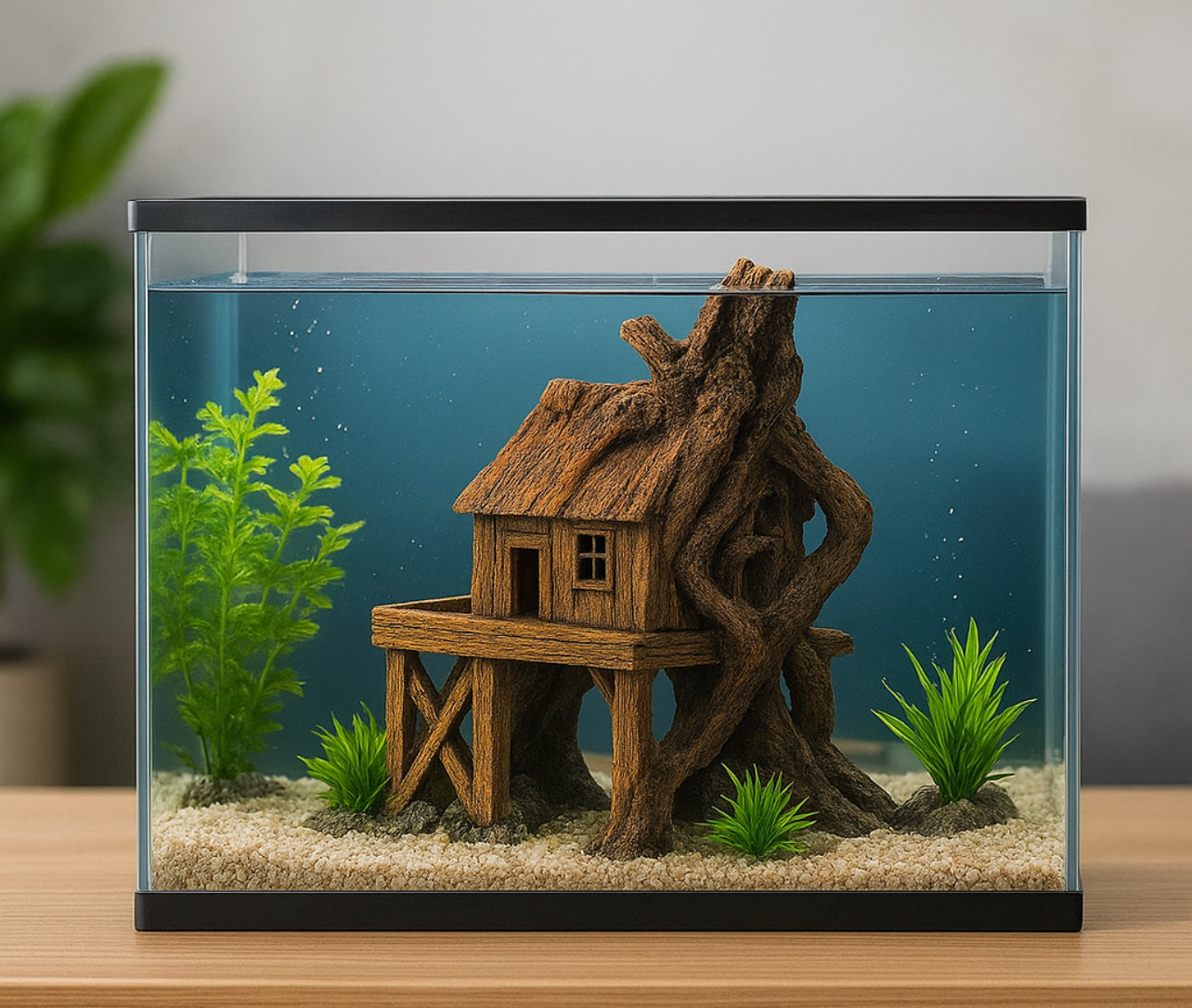 Aquarium Decoration Artificial Fish Reptile House Shelter Fish Tank Landscaping Resin Building Ornaments Decor