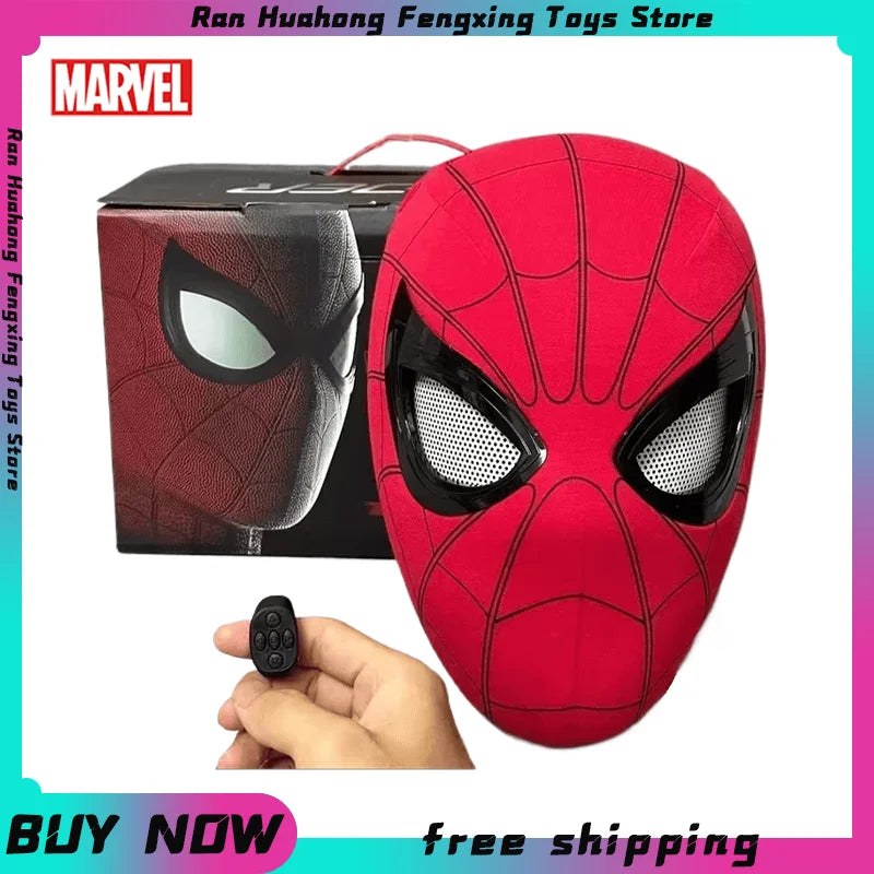Mascara Spiderman Headgear Mask Cosplay Moving Eyes Electronic Mask
