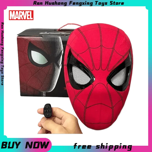 Mascara Spiderman Headgear Mask Cosplay Moving Eyes Electronic Mask