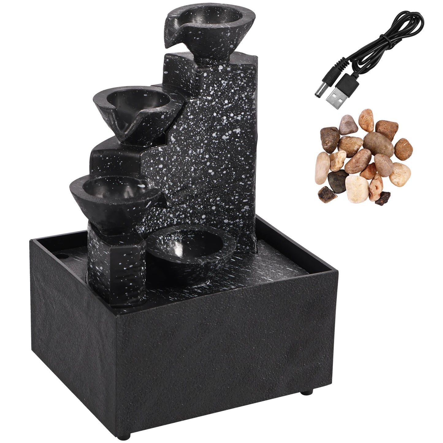 Fuente Decorativa de Mesa - Cascada Relajante para Hogar y Oficina