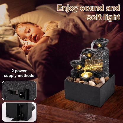Fuente Decorativa de Mesa - Cascada Relajante para Hogar y Oficina