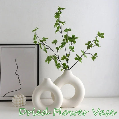 Creative Donut-Shaped Vase, Nordic-Style Plastic Vase.