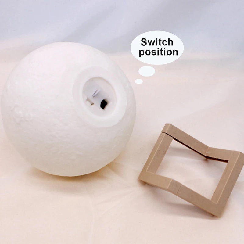 Lámpara de Luna LED 3D - Luz Nocturna Recargable con Soporte