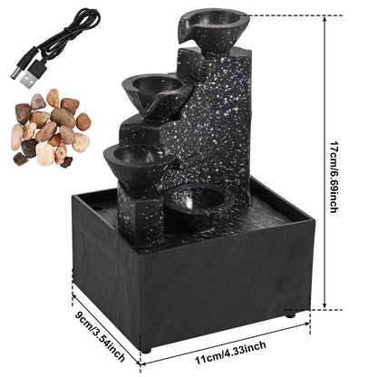 Fuente Decorativa de Mesa - Cascada Relajante para Hogar y Oficina