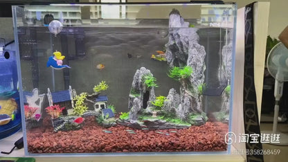 Aquarium Decoration Artificial Fish Reptile House Shelter Fish Tank Landscaping Resin Building Ornaments Decor